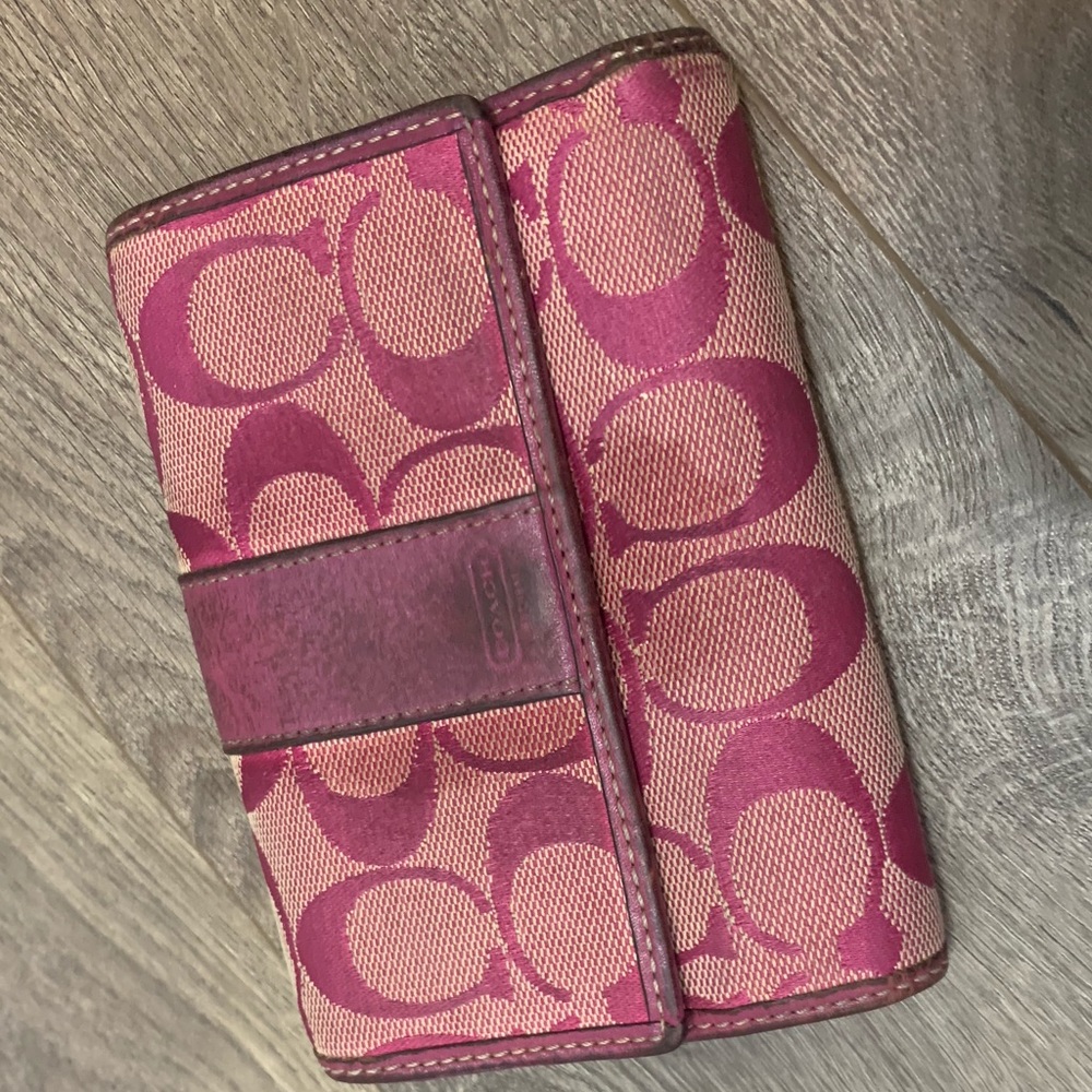 Authentic Hot Pink Signature Coach Wallet